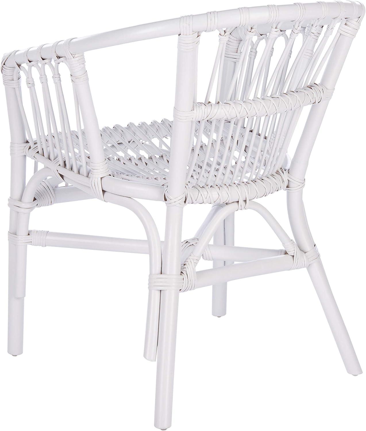image:imageSafavieh Home Adriana Coastal White Rattan Set of 2 Accent Chair ACH6505BSET2White