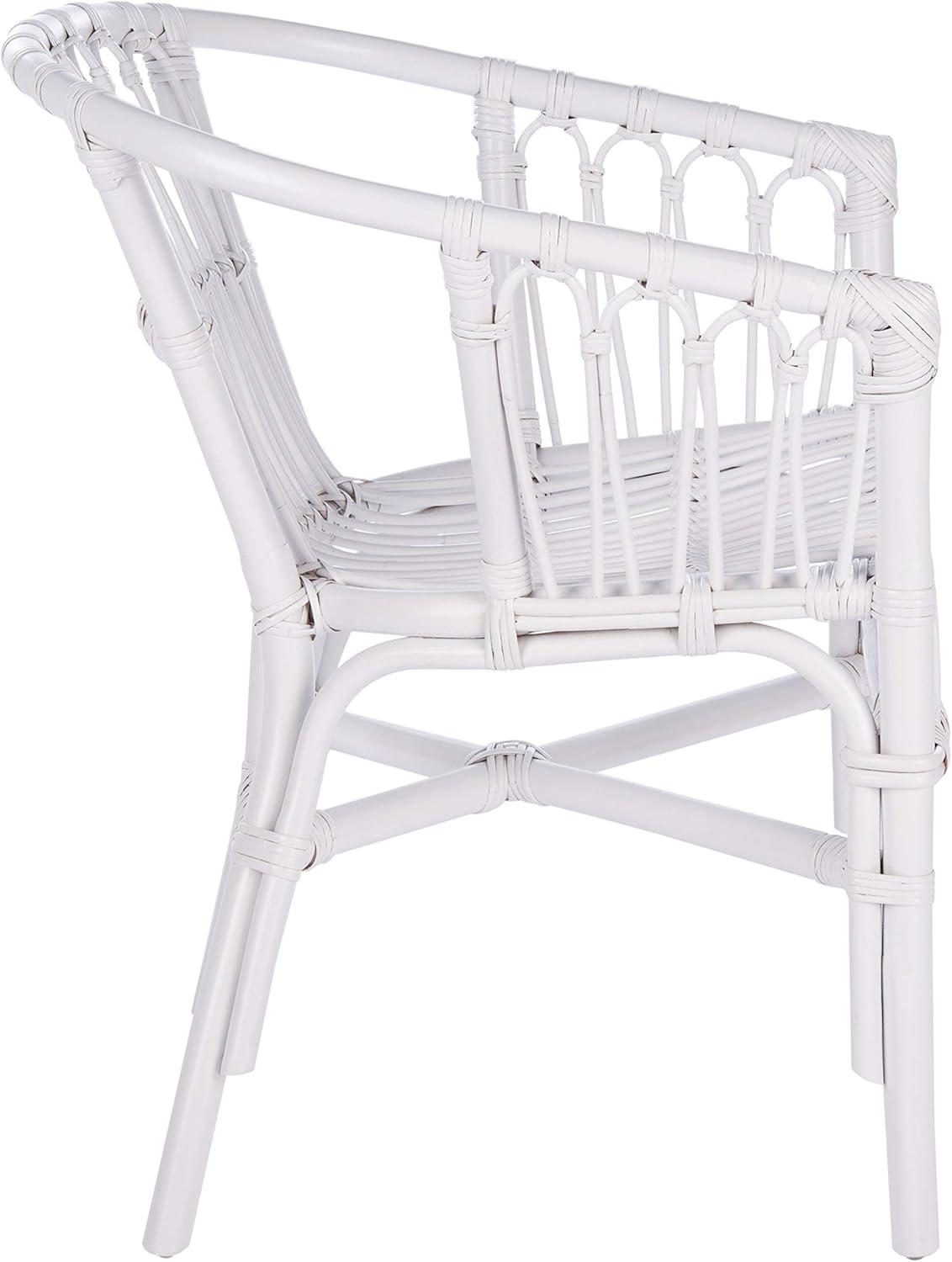 image:imageSafavieh Home Adriana Coastal White Rattan Set of 2 Accent Chair ACH6505BSET2White