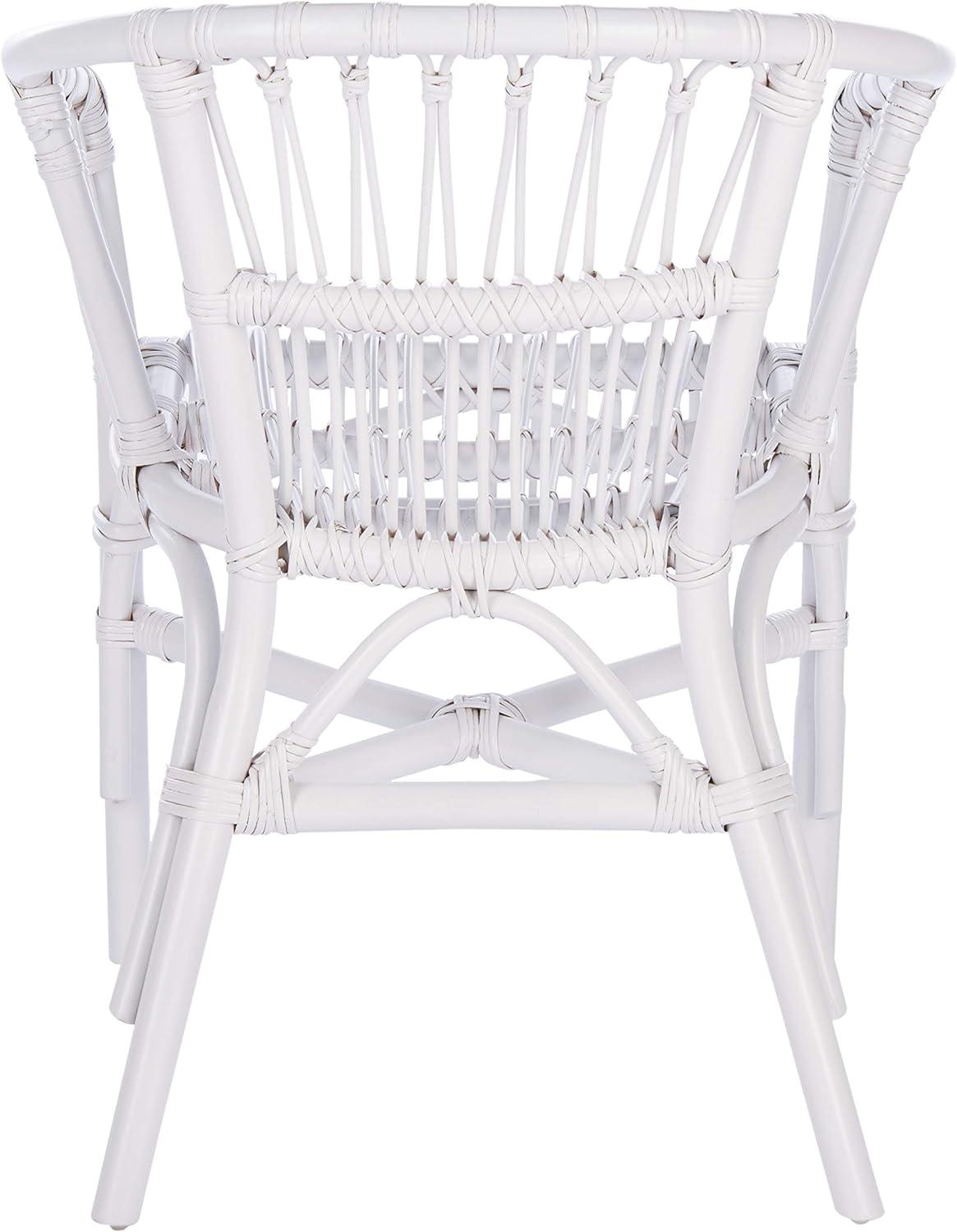 image:imageSafavieh Home Adriana Coastal White Rattan Set of 2 Accent Chair ACH6505BSET2White