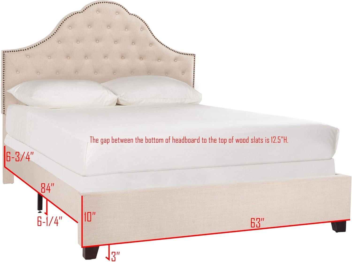 image:imageSafavieh Home Beckham Contemporary Light Grey Velvet Bed FullBeige