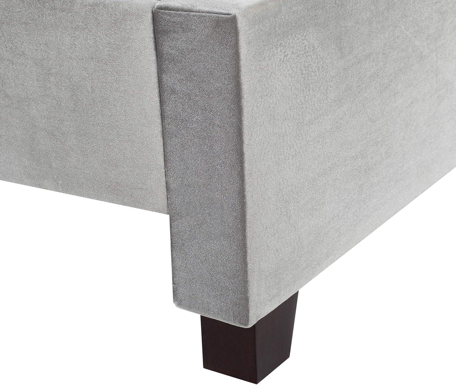 image:imageSafavieh Home Beckham Contemporary Light Grey Velvet Bed FullLight Grey