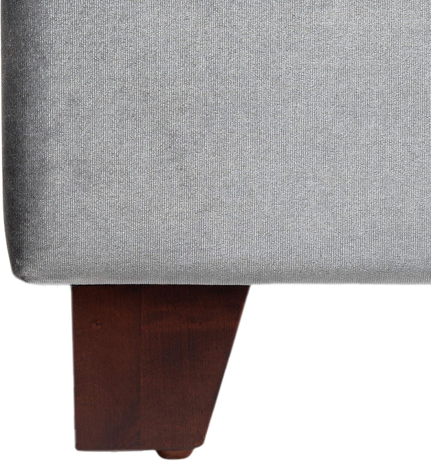 image:imageSafavieh Home Beckham Contemporary Light Grey Velvet Bed FullLight Grey