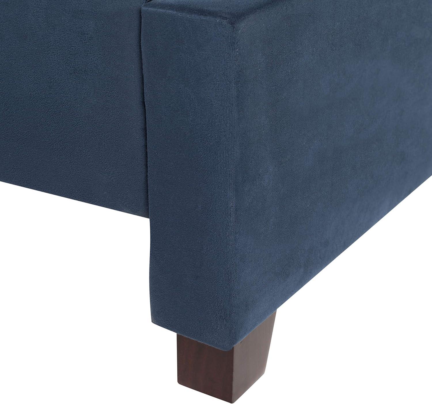 image:imageSafavieh Home Beckham Contemporary Light Grey Velvet Bed FullNavy