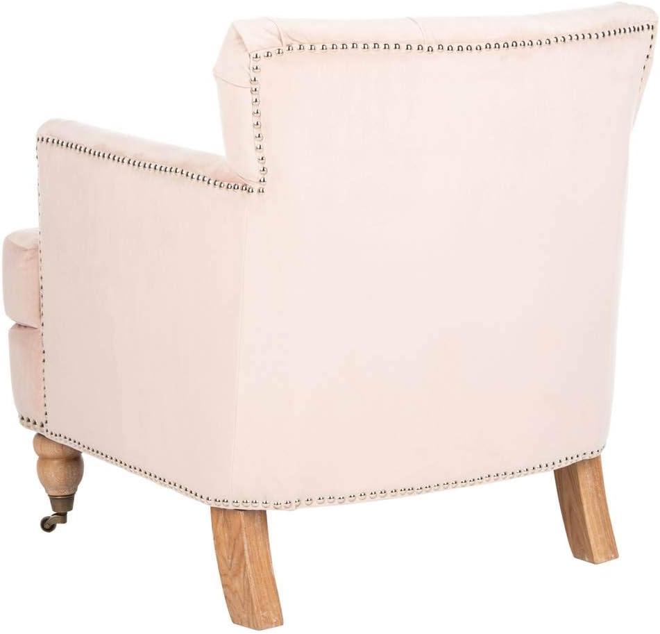 image:imageSafavieh Home Colin Blush Pink Velvet and White Washed Tufted Club ChairBlush White Washed