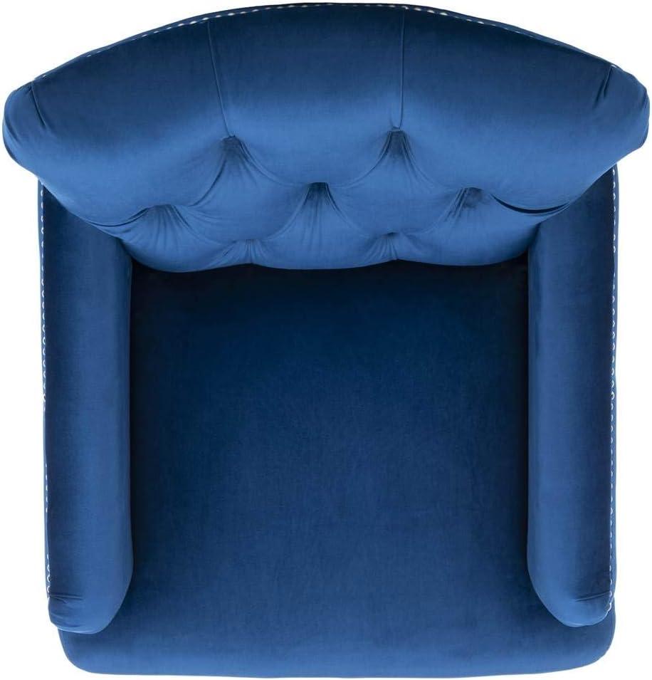 image:imageSafavieh Home Colin Blush Pink Velvet and White Washed Tufted Club ChairNavy Espresso