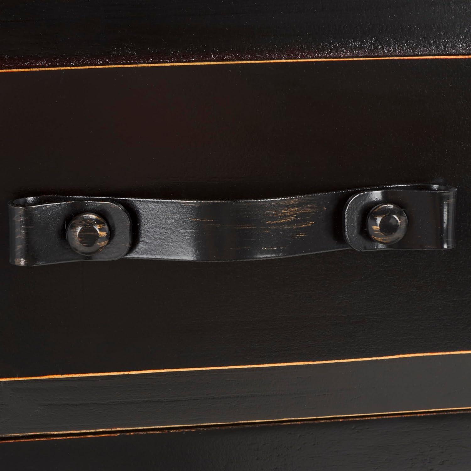 image:imageSafavieh Home Collection Aiden BlackOak 3Drawer Bottom Shelf Console TableBlack Oak