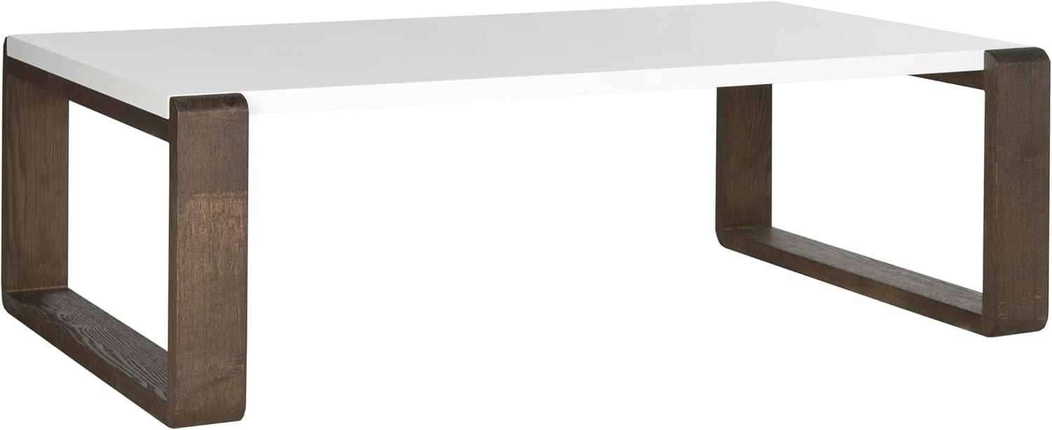 image:imageSafavieh Home Collection Bartholomew MidCentury Modern White and Dark Brown Coffee TableWhite Dark Brown