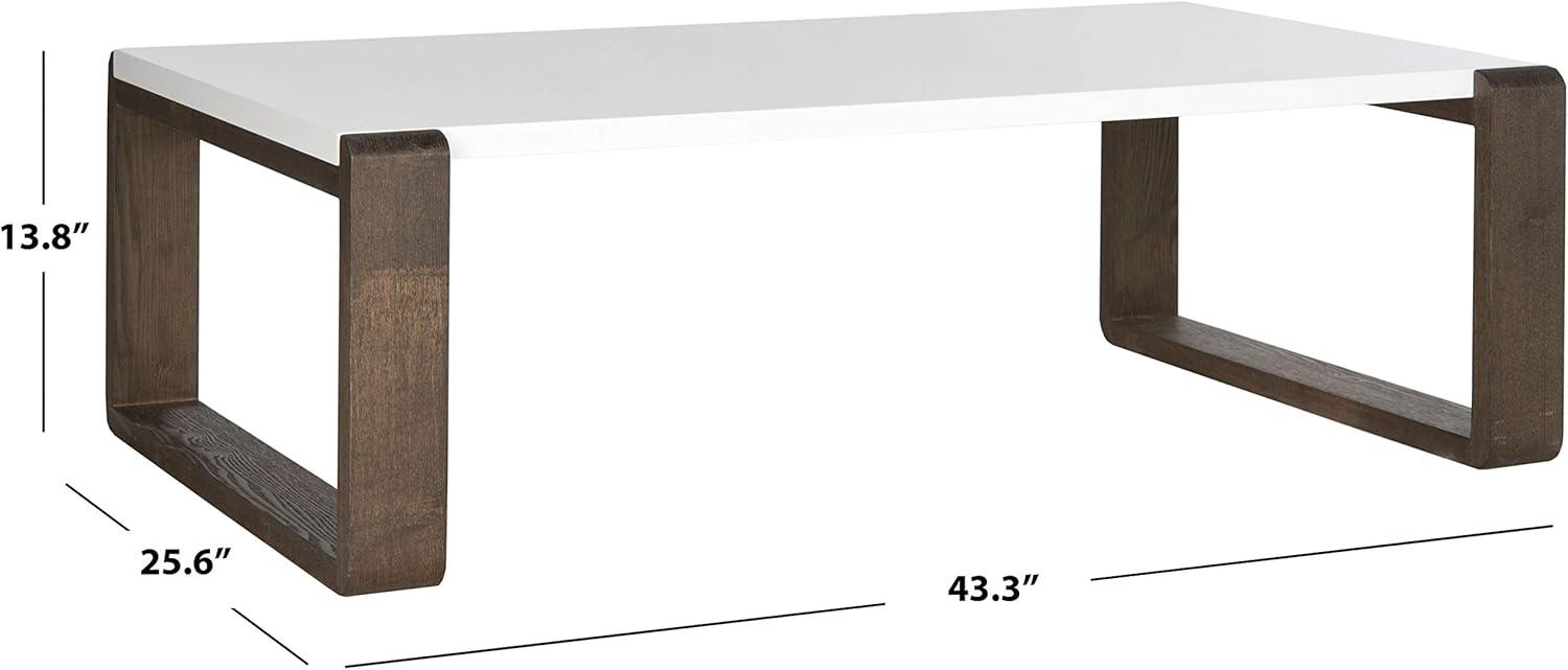 image:imageSafavieh Home Collection Bartholomew MidCentury Modern White and Dark Brown Coffee TableWhite Dark Brown