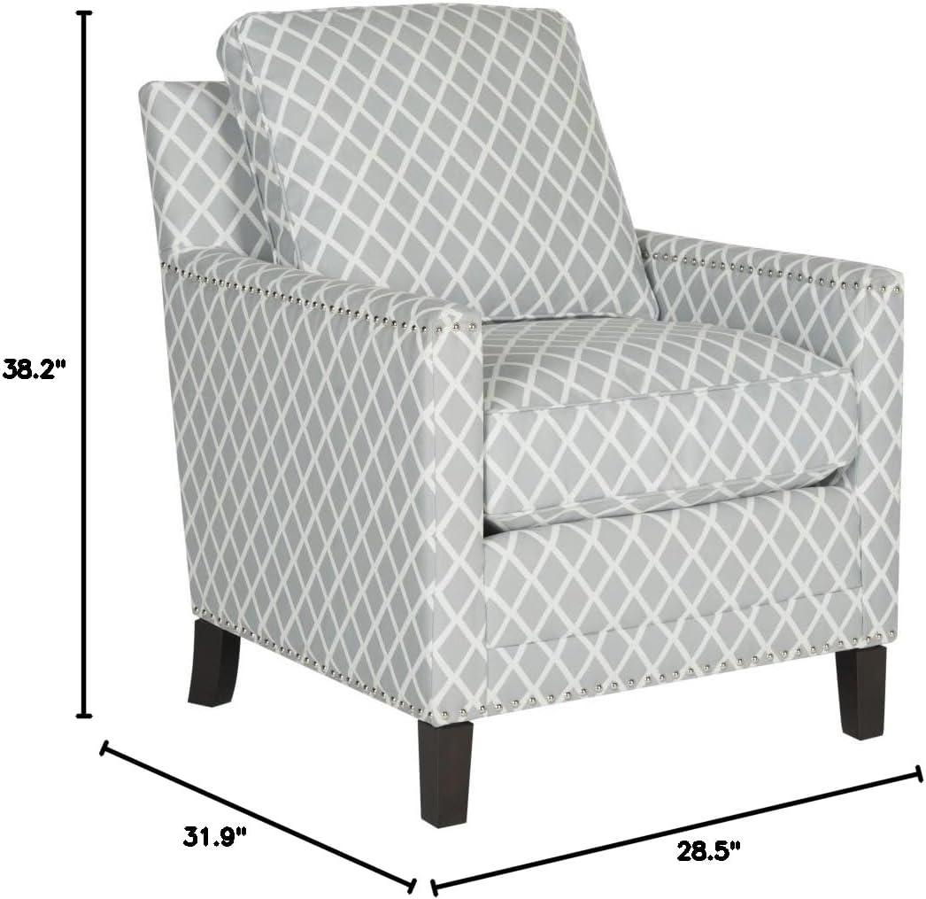 image:imageSafavieh Home Collection Buckler Brown with Silver Nailhead Trim Club ChairGrey White