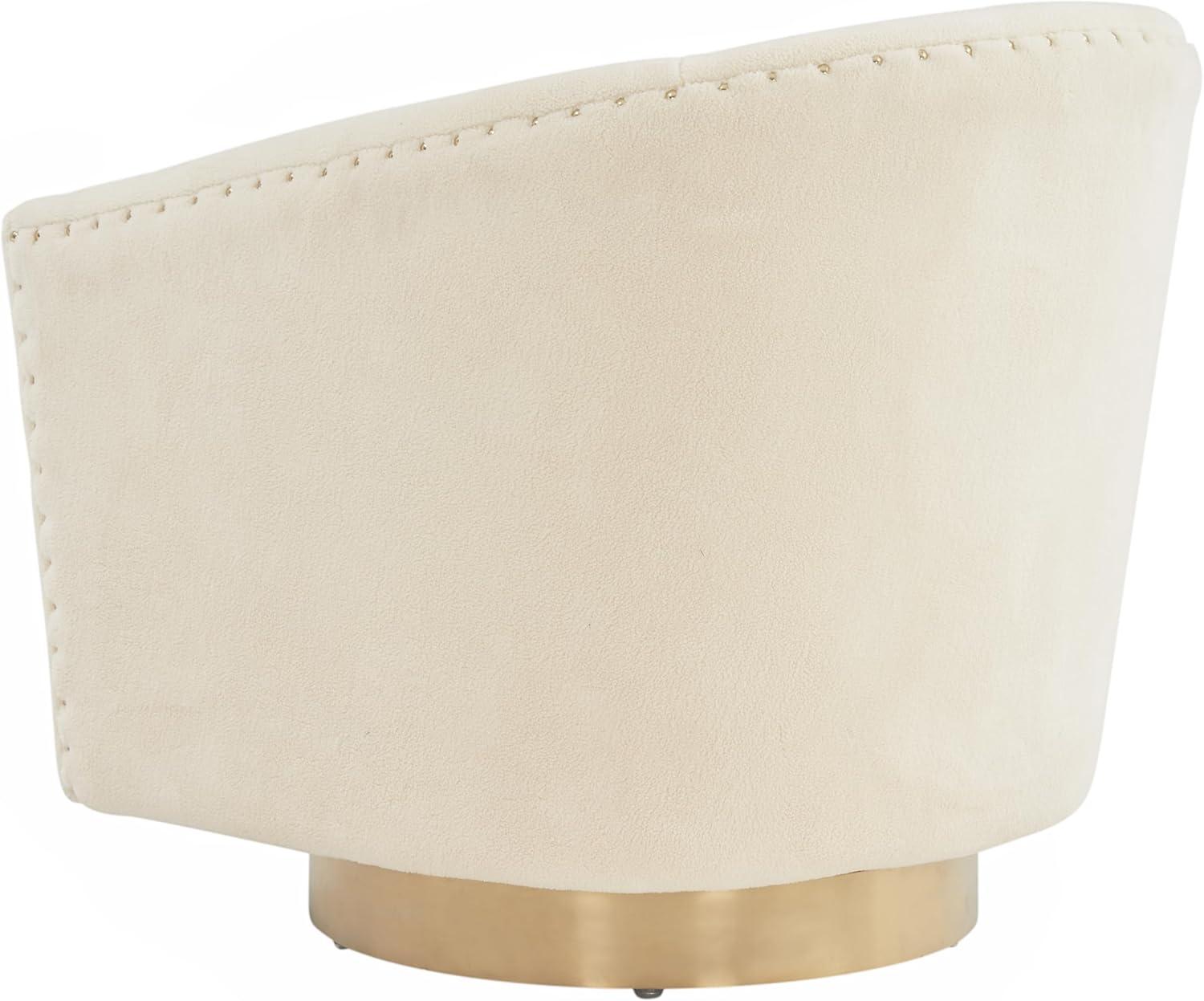 image:imageSafavieh Home Collection Clara Quilted Swivel Dusty Rose Tub Accent ChairIvory Gold