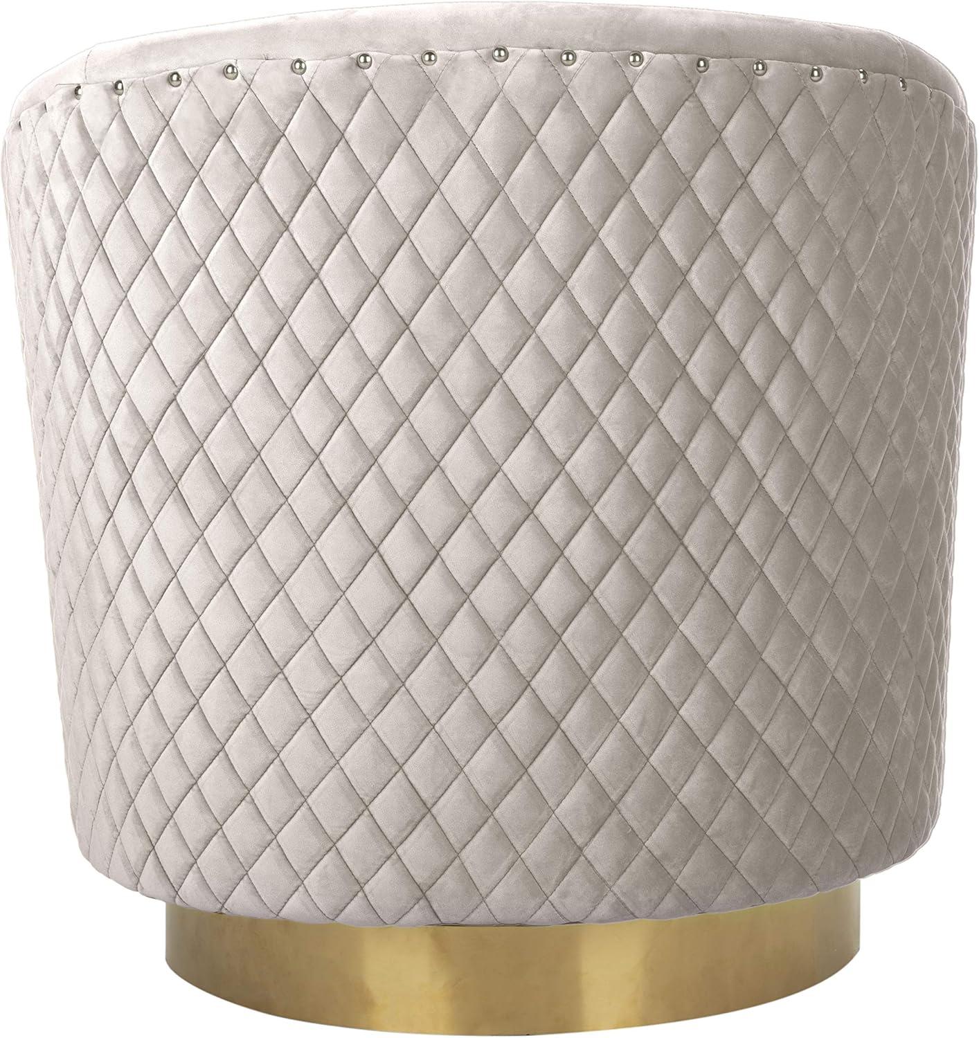 image:imageSafavieh Home Collection Clara Quilted Swivel Dusty Rose Tub Accent ChairPale Taupe Gold