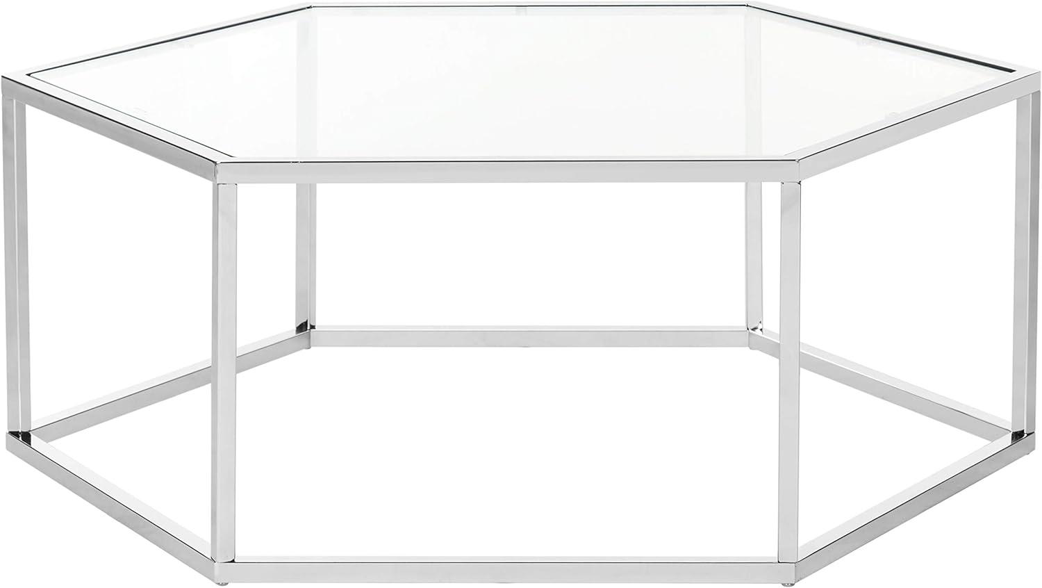 image:imageSafavieh Home Collection Eliana Chrome and Glass Hexagon Coffee Table