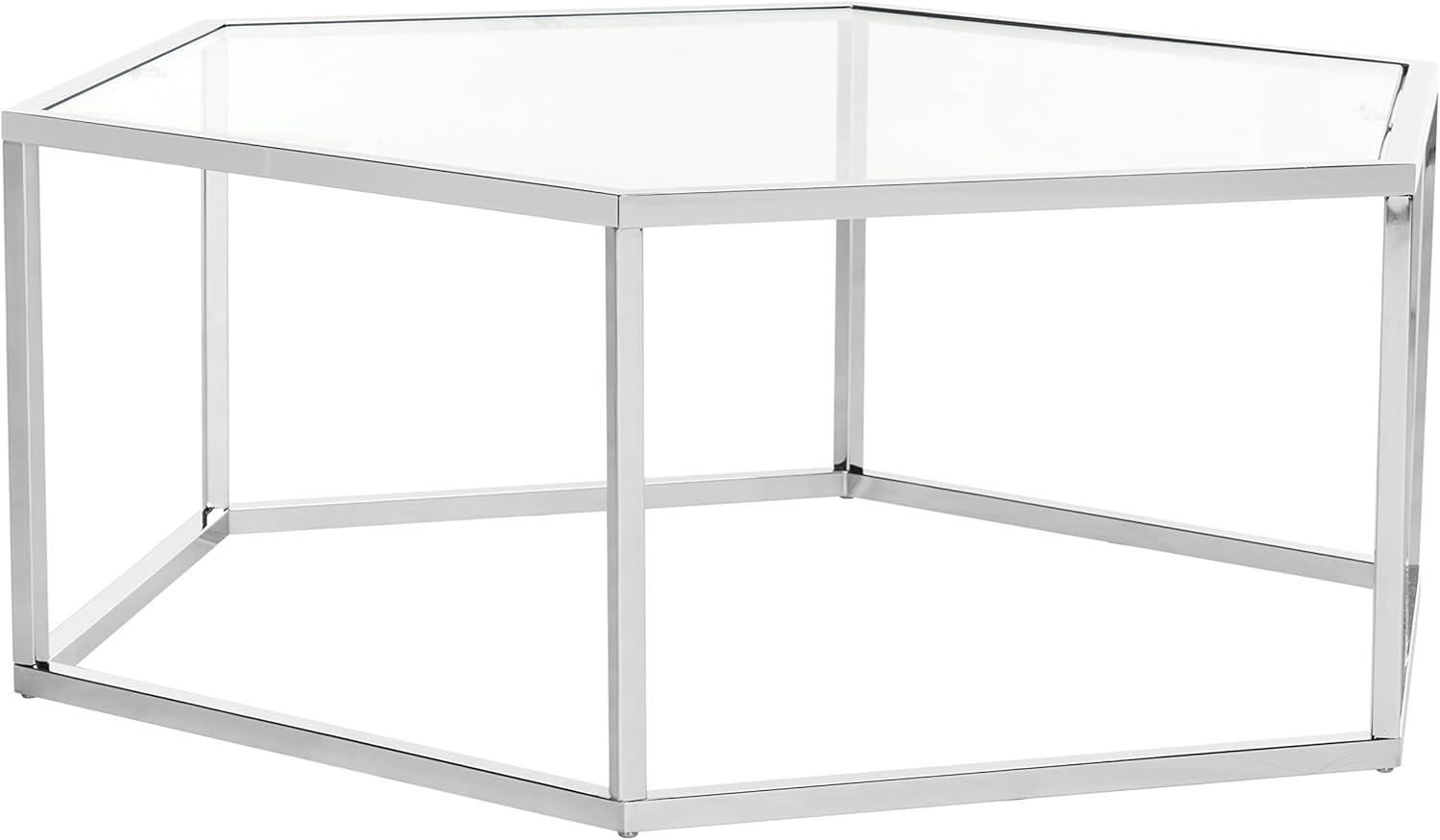 image:imageSafavieh Home Collection Eliana Chrome and Glass Hexagon Coffee Table
