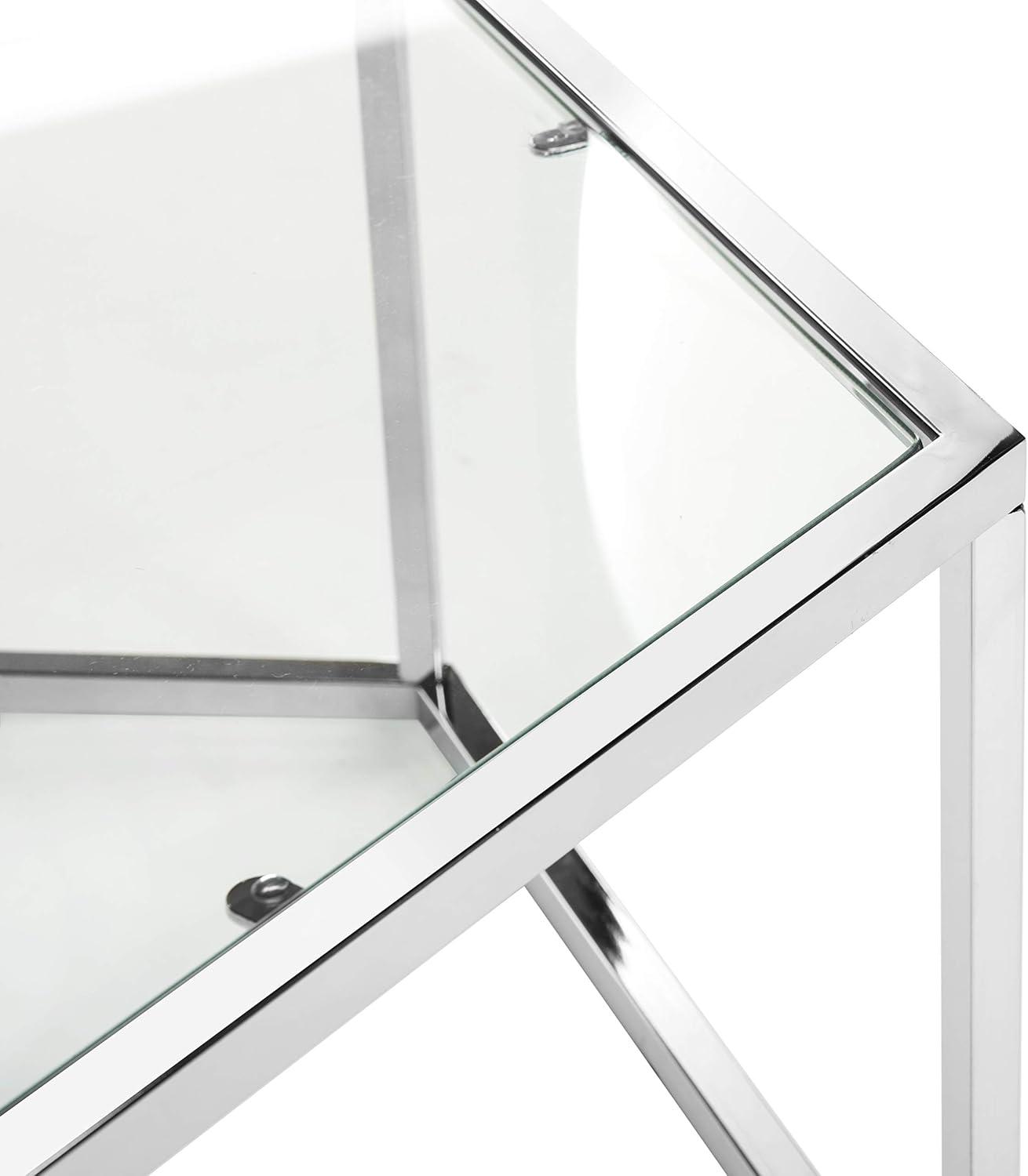 image:imageSafavieh Home Collection Eliana Chrome and Glass Hexagon Coffee Table