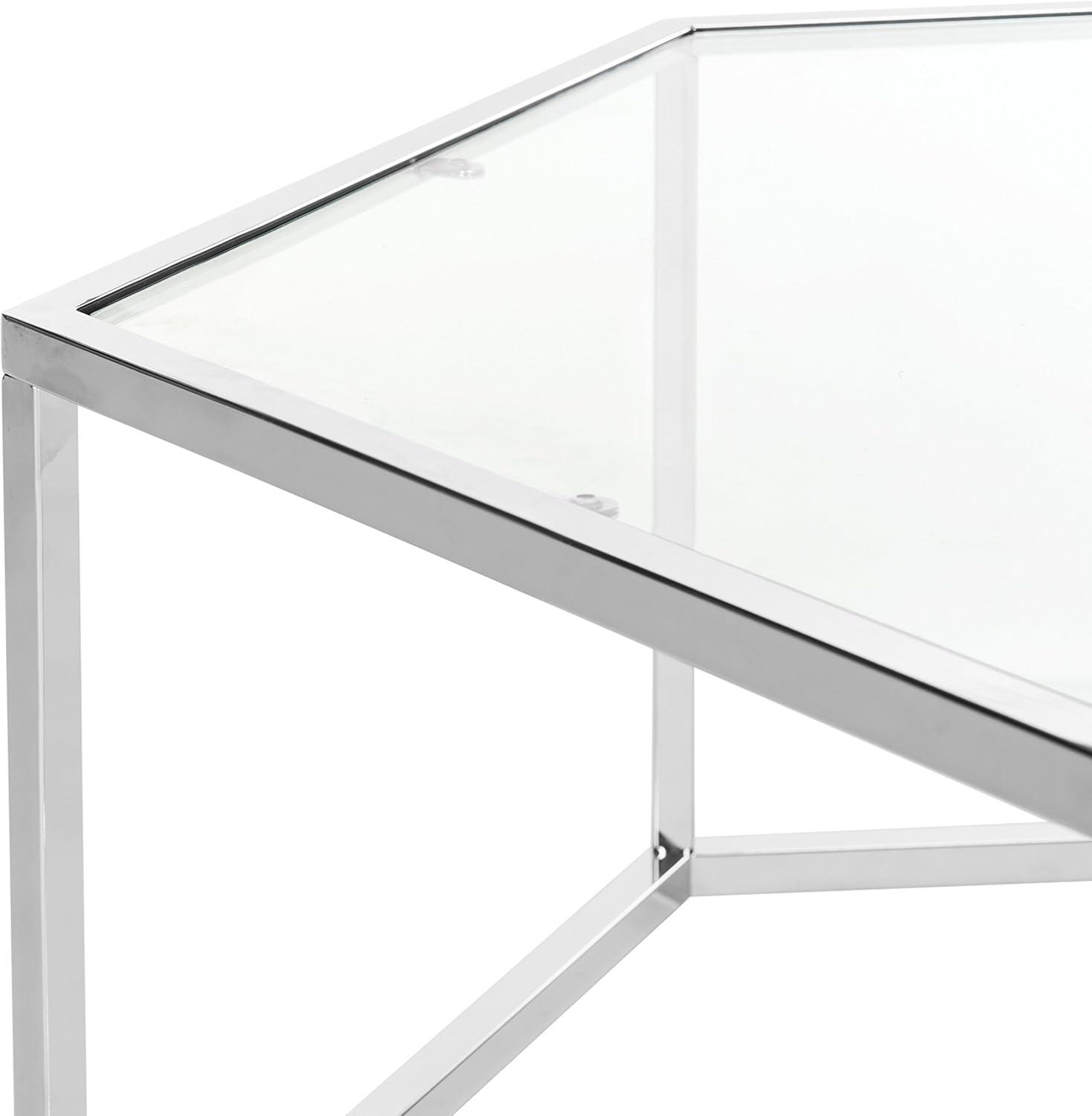 image:imageSafavieh Home Collection Eliana Chrome and Glass Hexagon Coffee Table