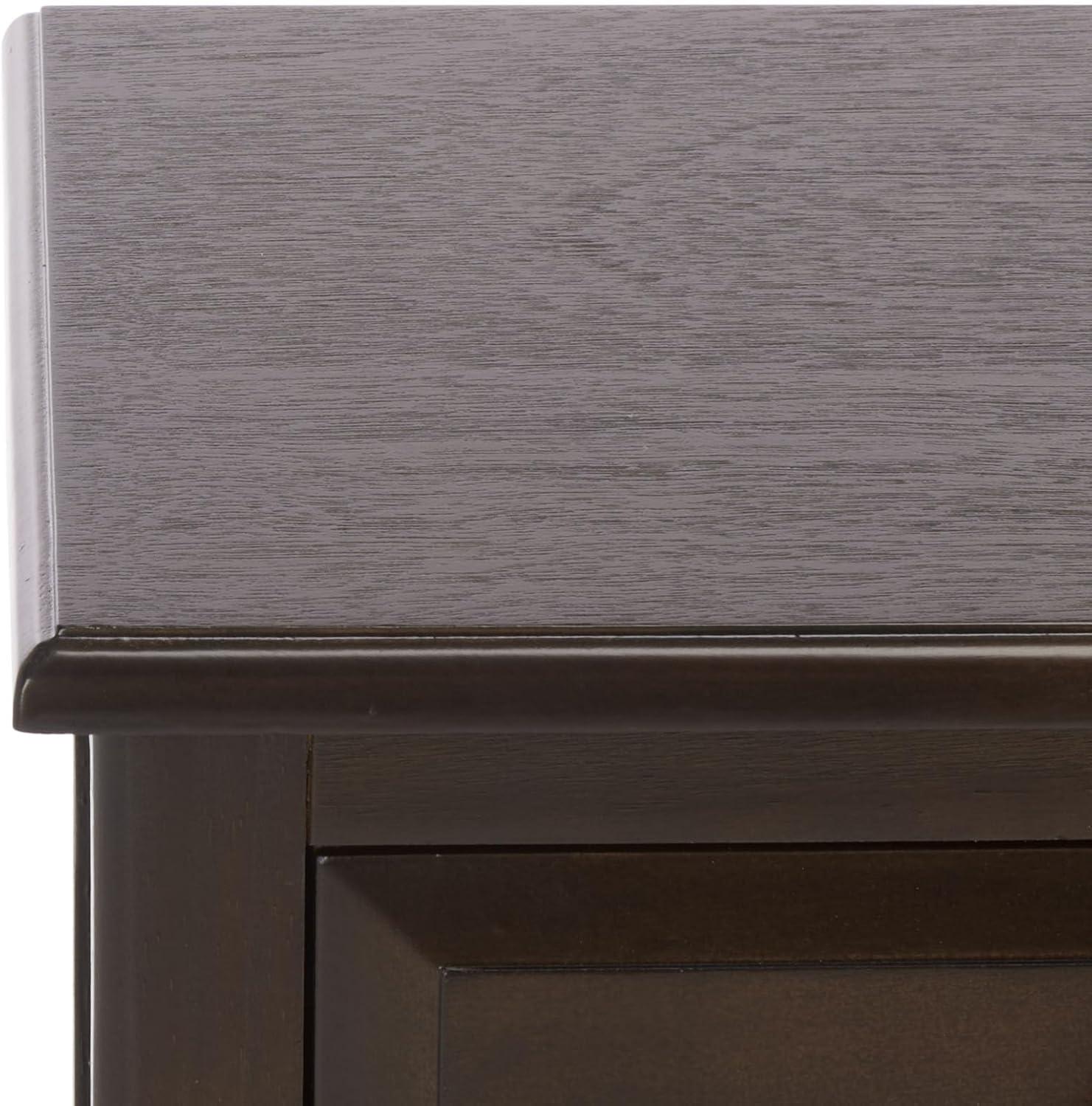 image:imageSafavieh Home Collection Everly Drawer White Wash 1Drawer 2 Removable Baskets Side TableDark Chocolate