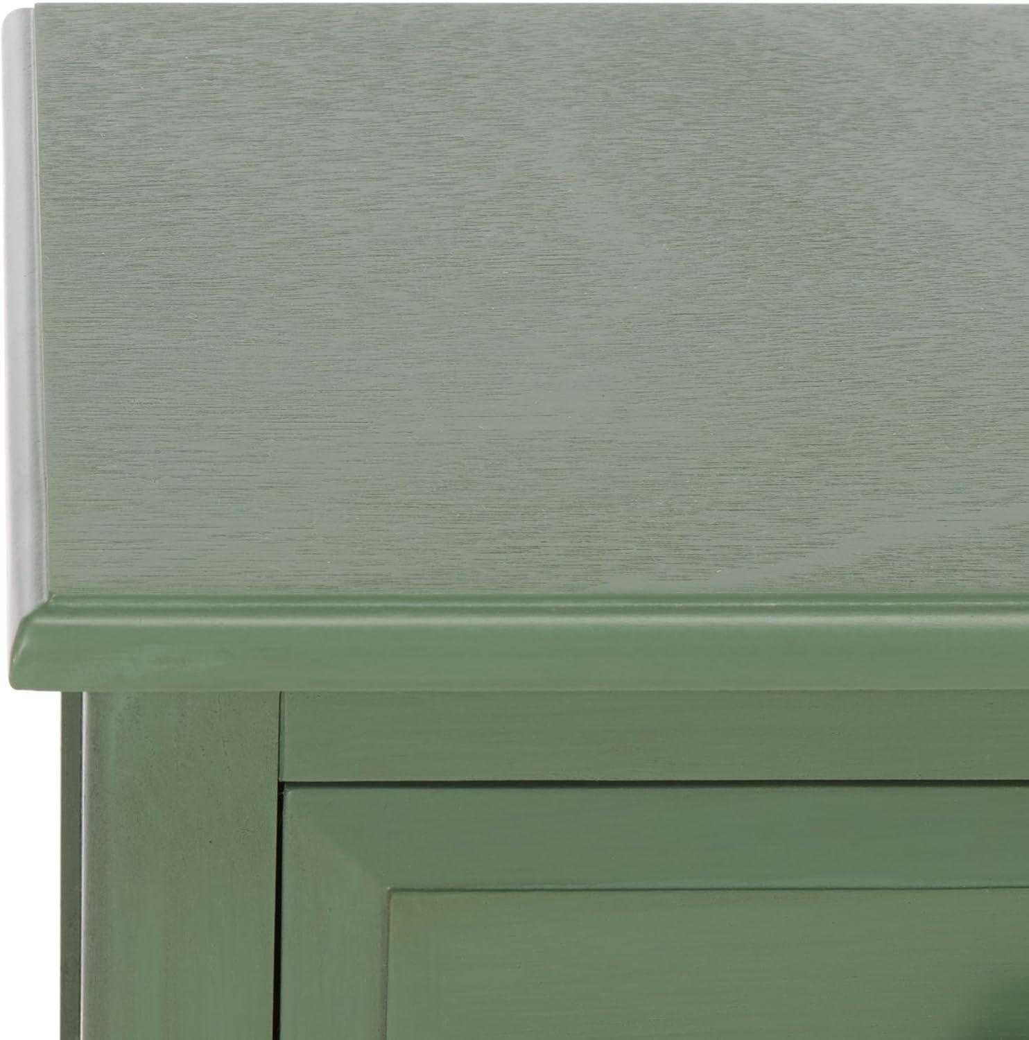 image:imageSafavieh Home Collection Everly Drawer White Wash 1Drawer 2 Removable Baskets Side TableDusty Green