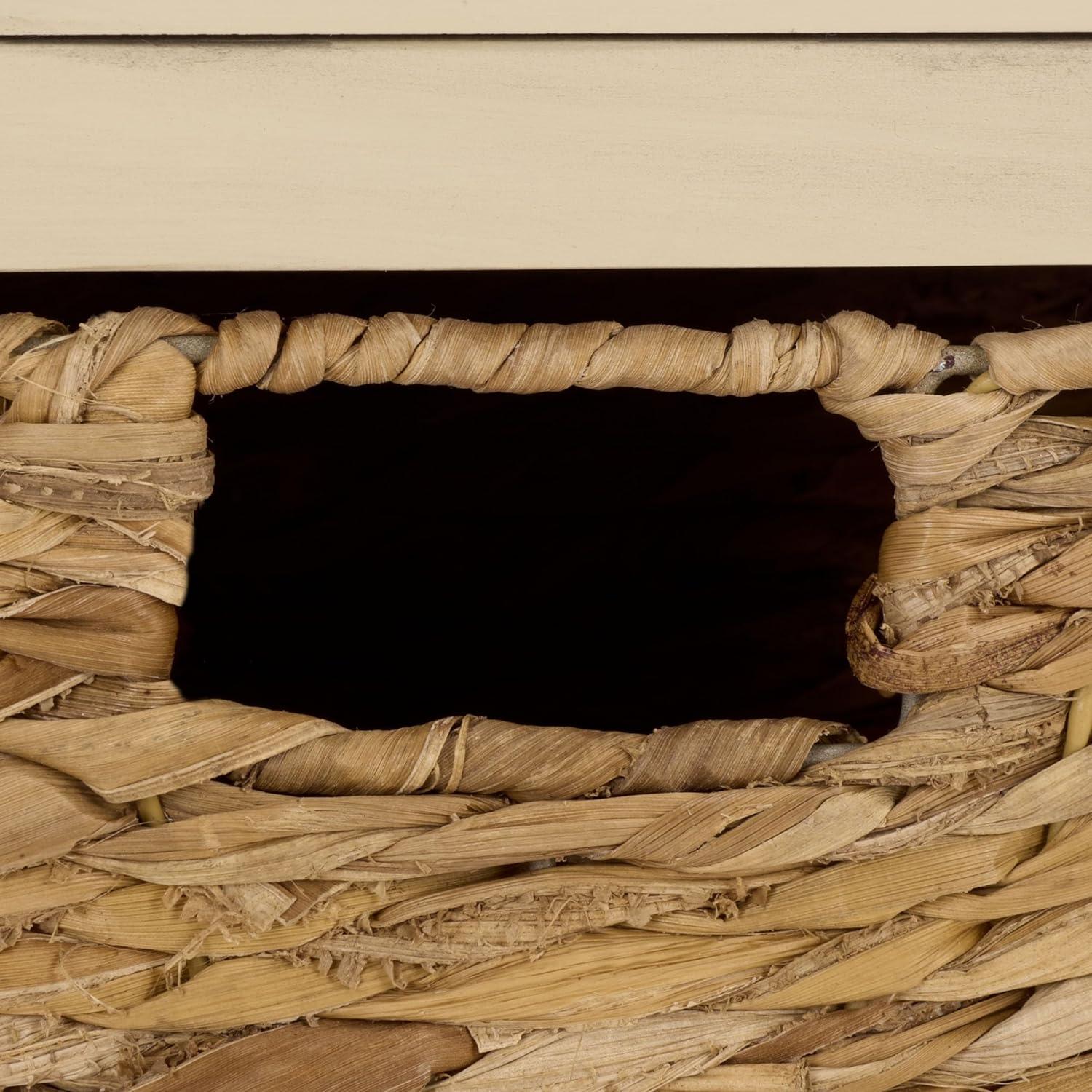 image:imageSafavieh Home Collection Everly Drawer White Wash 1Drawer 2 Removable Baskets Side TableSand