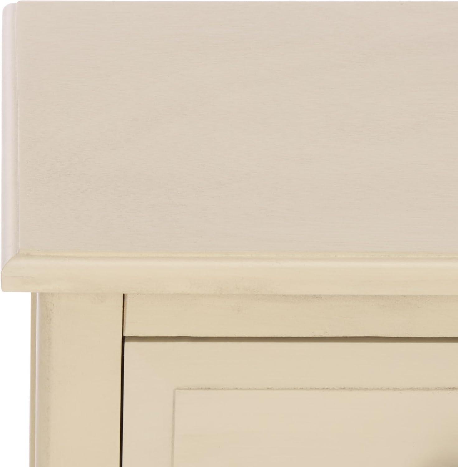 image:imageSafavieh Home Collection Everly Drawer White Wash 1Drawer 2 Removable Baskets Side TableSand