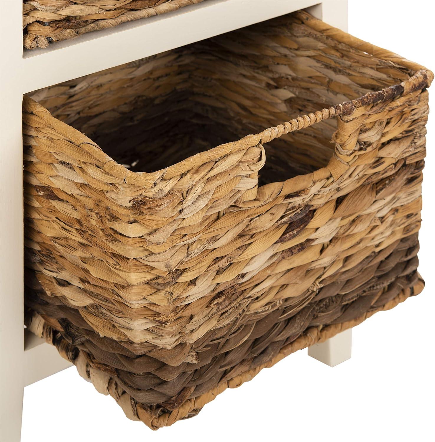 image:imageSafavieh Home Collection Everly Drawer White Wash 1Drawer 2 Removable Baskets Side TableVintage White