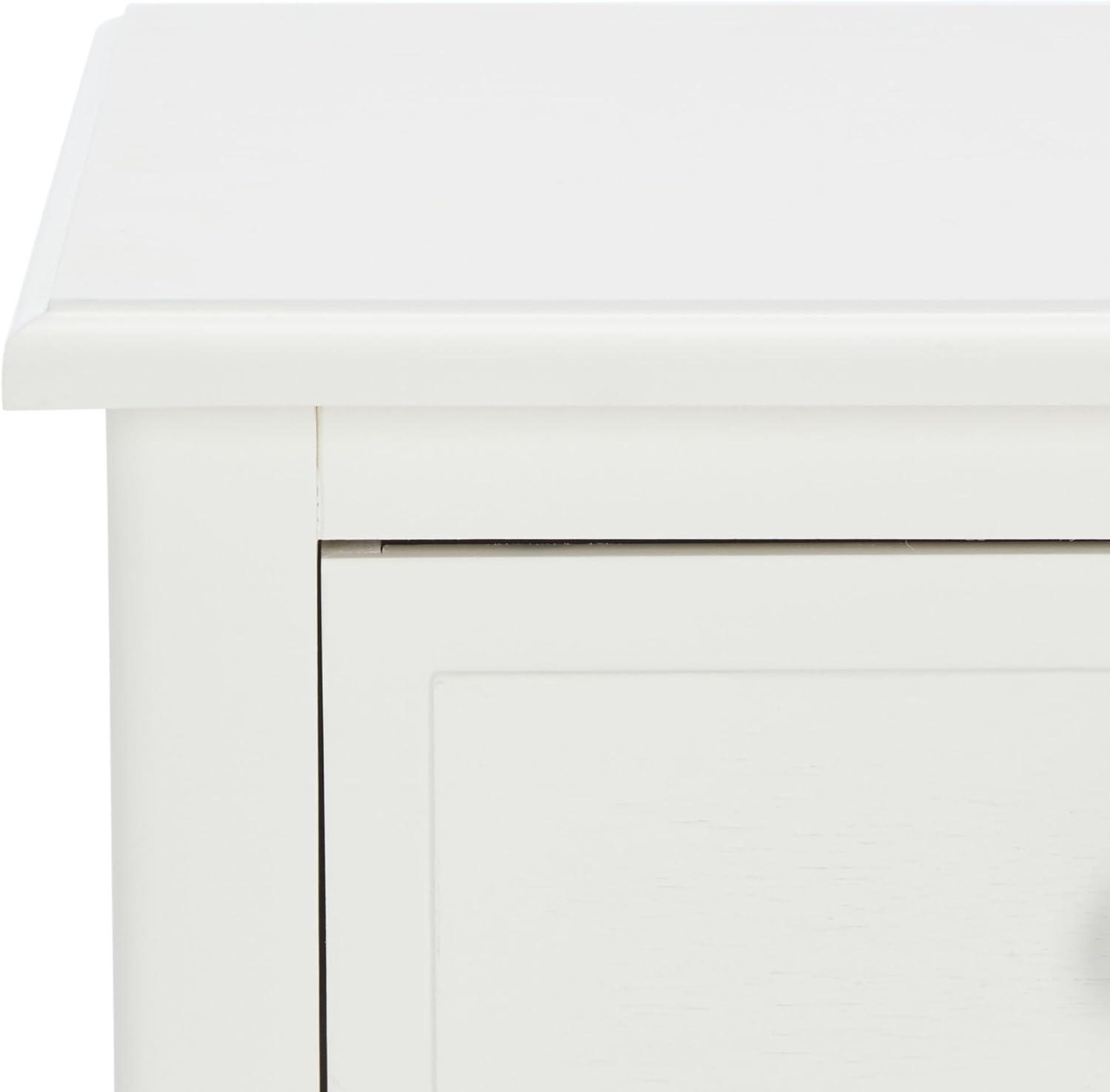 image:imageSafavieh Home Collection Everly Drawer White Wash 1Drawer 2 Removable Baskets Side TableVintage White