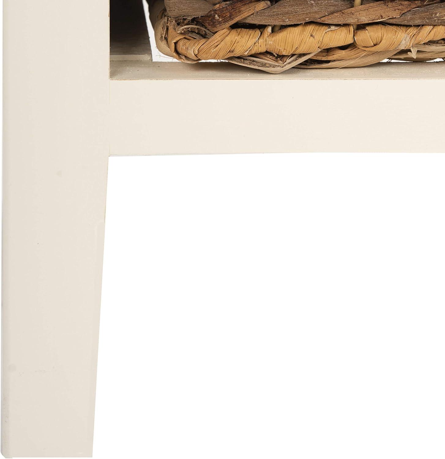 image:imageSafavieh Home Collection Everly Drawer White Wash 1Drawer 2 Removable Baskets Side TableVintage White