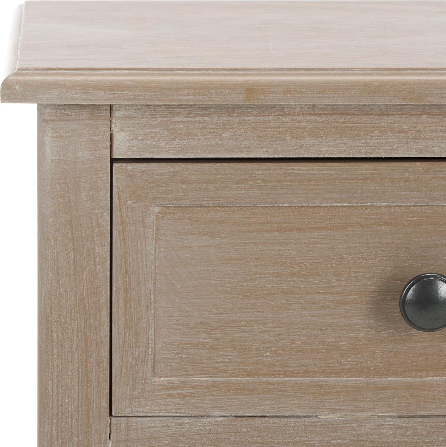 image:imageSafavieh Home Collection Everly Drawer White Wash 1Drawer 2 Removable Baskets Side TableWhite Washed