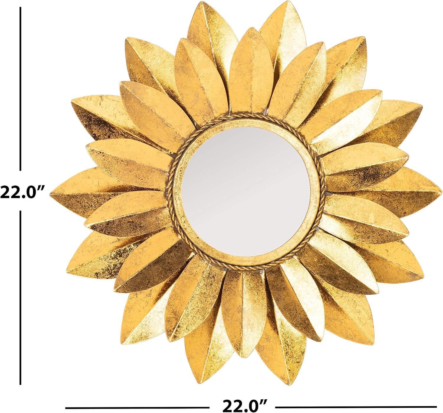 image:imageSafavieh Home Collection Larcen 22inch Gold Flower Round Mirror