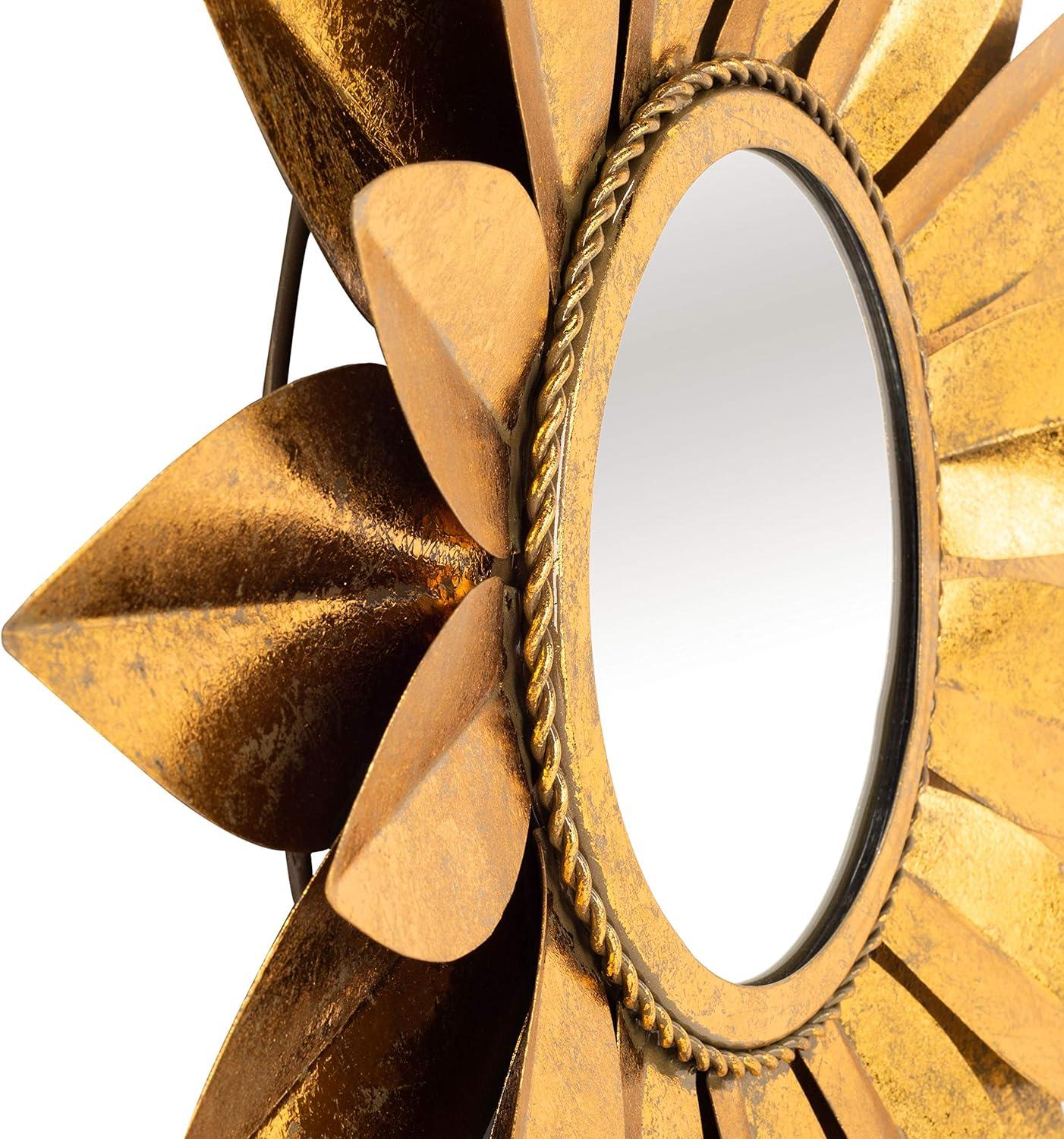 image:imageSafavieh Home Collection Larcen 22inch Gold Flower Round Mirror