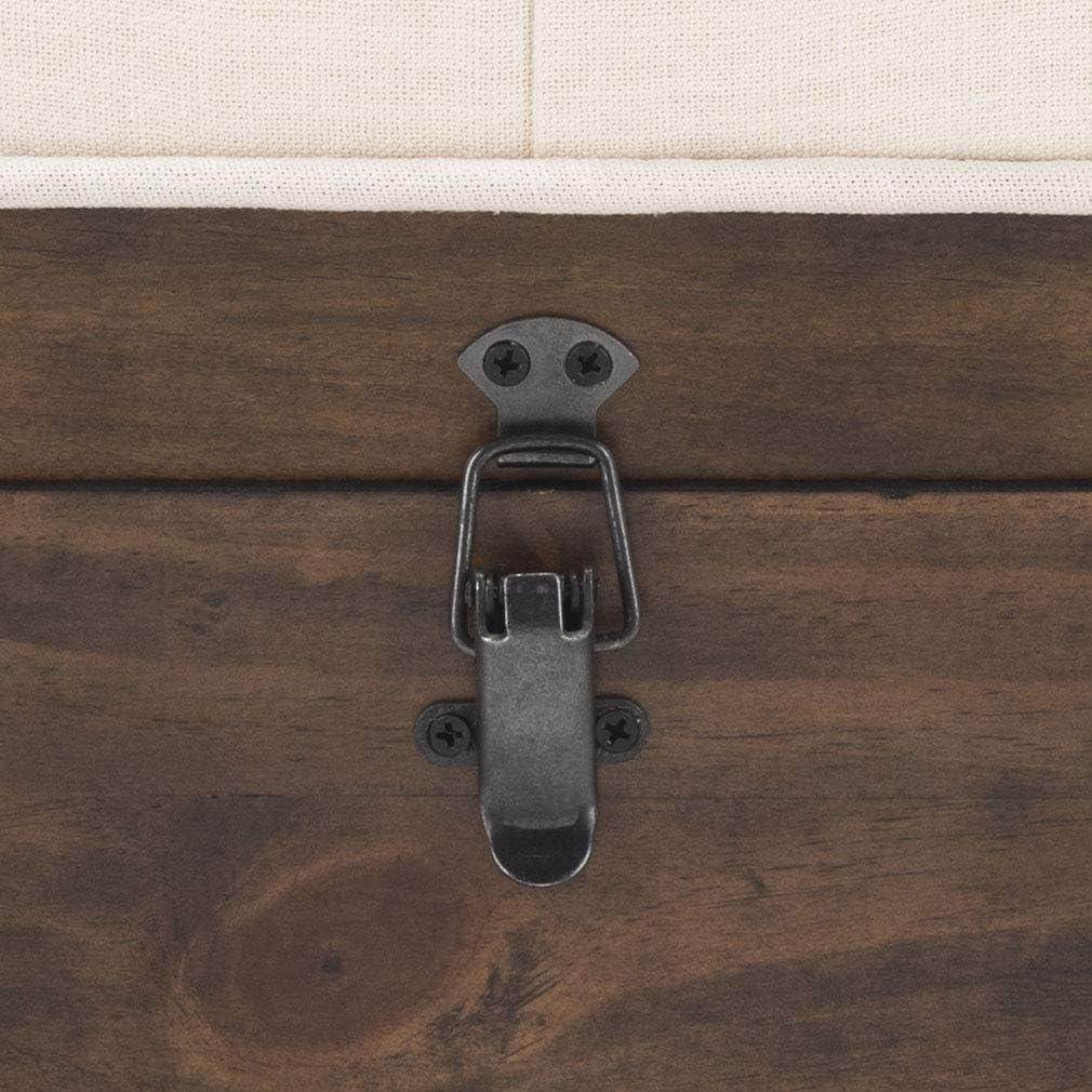 image:imageSafavieh Home Collection Liam Light Beige and Dark Oak Tufted Cocktail OttomanLight Beige Dark Oak