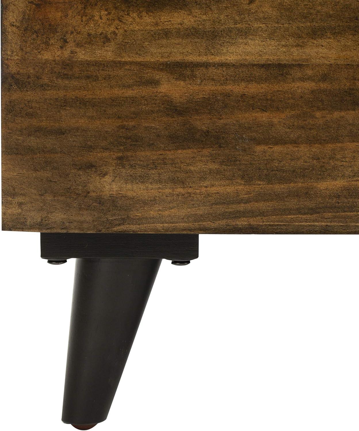image:imageSafavieh Home Collection Liam Light Beige and Dark Oak Tufted Cocktail OttomanNavy Dark Oak