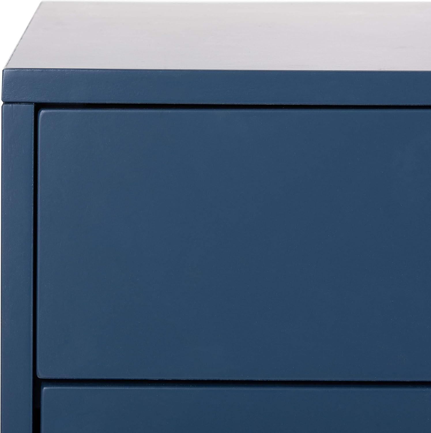 image:imageSafavieh Home Collection Lyla Mid Century Retro Silver Cap Nightstand WalnutGoldLapis Blue Gold