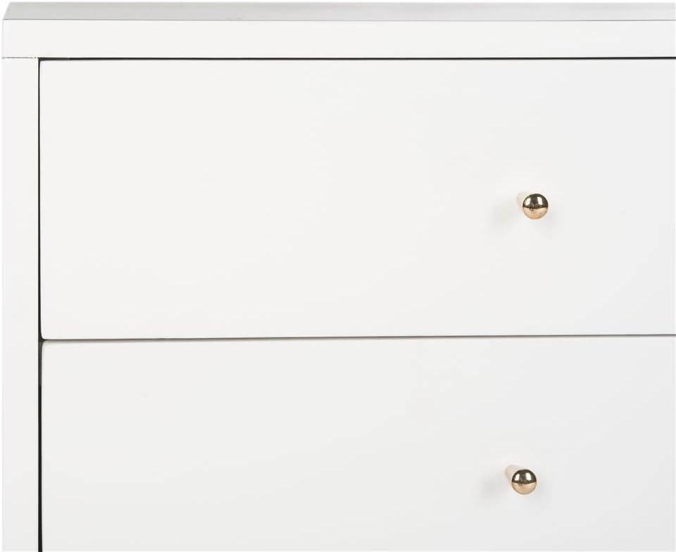 image:imageSafavieh Home Collection Lyla Mid Century Retro Silver Cap Nightstand WalnutGoldWhite Gold