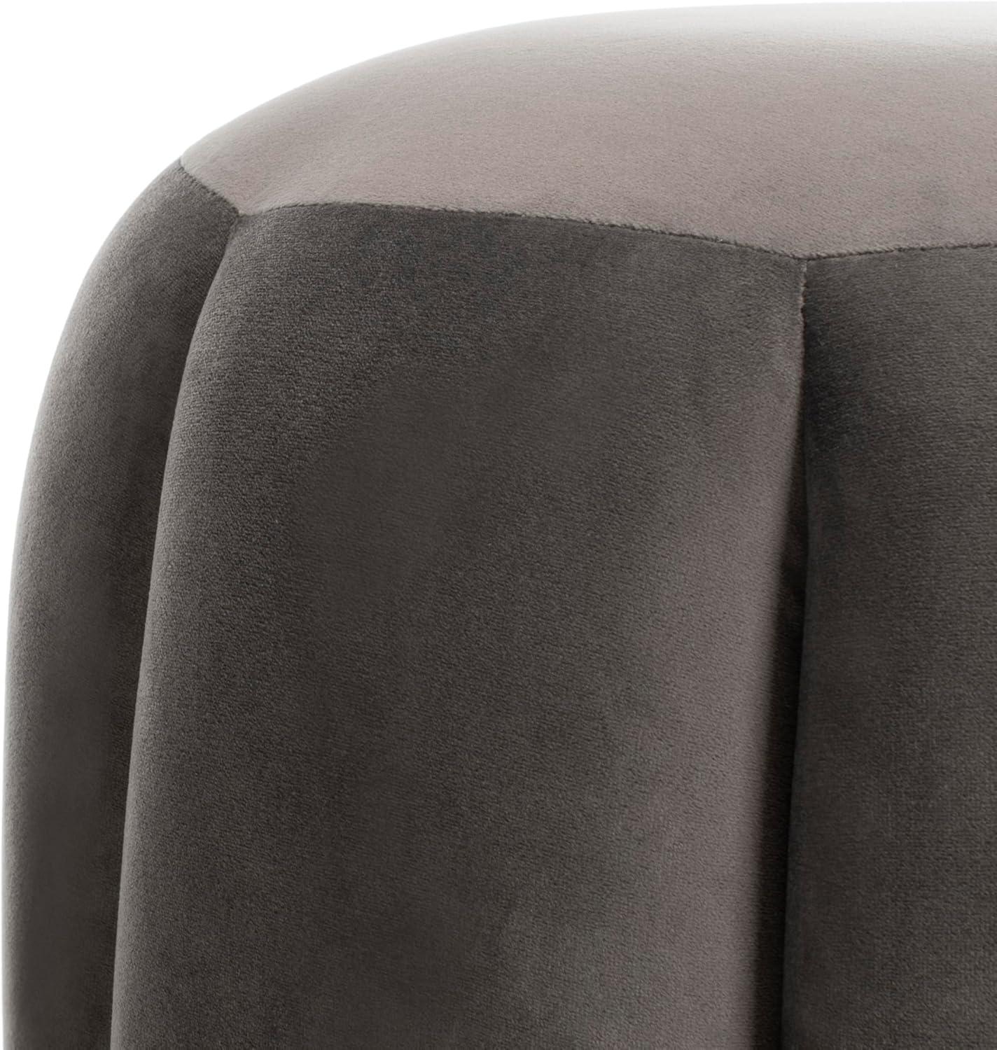 image:imageSafavieh Home Collection Maxine Pink and Gold Channel Tufted Otttoman OttomanDark Grey Gold