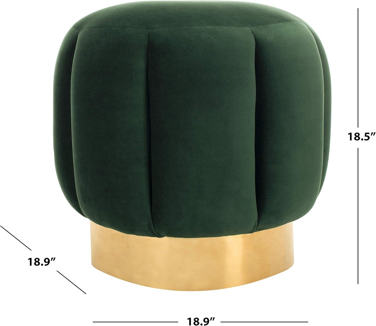 image:imageSafavieh Home Collection Maxine Pink and Gold Channel Tufted Otttoman OttomanEmerald Gold