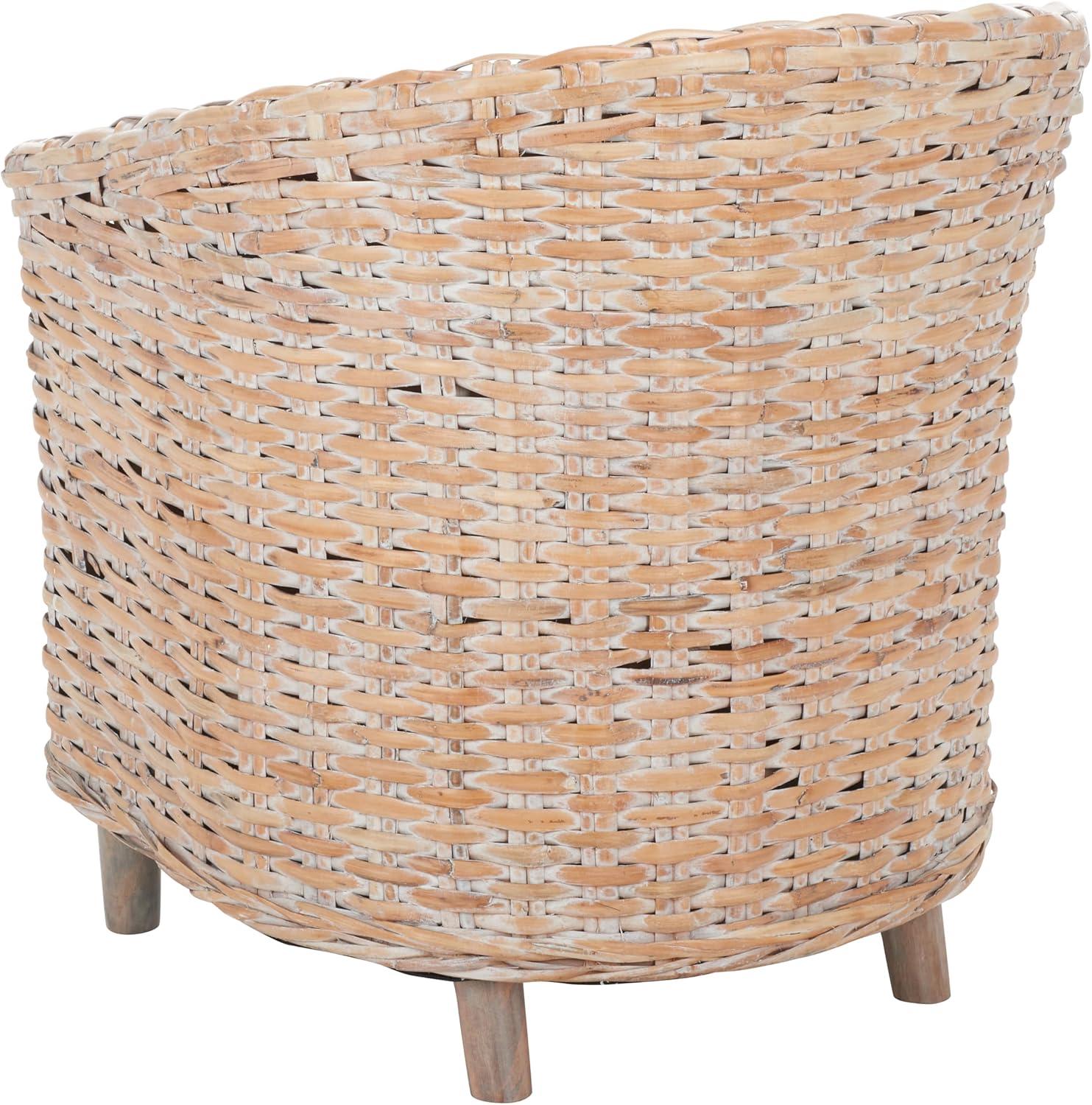 image:imageSafavieh Home Collection Omni Honey Barrel ChairNatural White Wash White