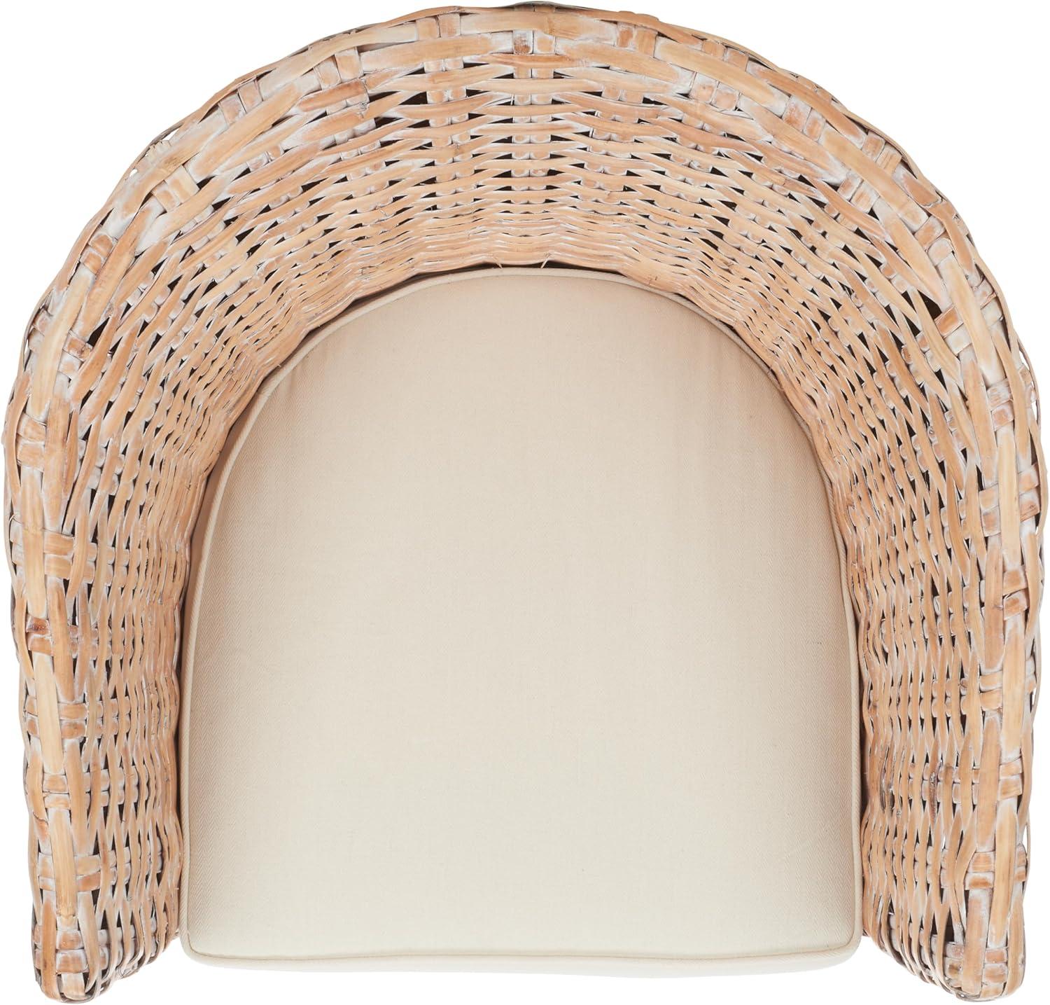 image:imageSafavieh Home Collection Omni Honey Barrel ChairNatural White Wash White