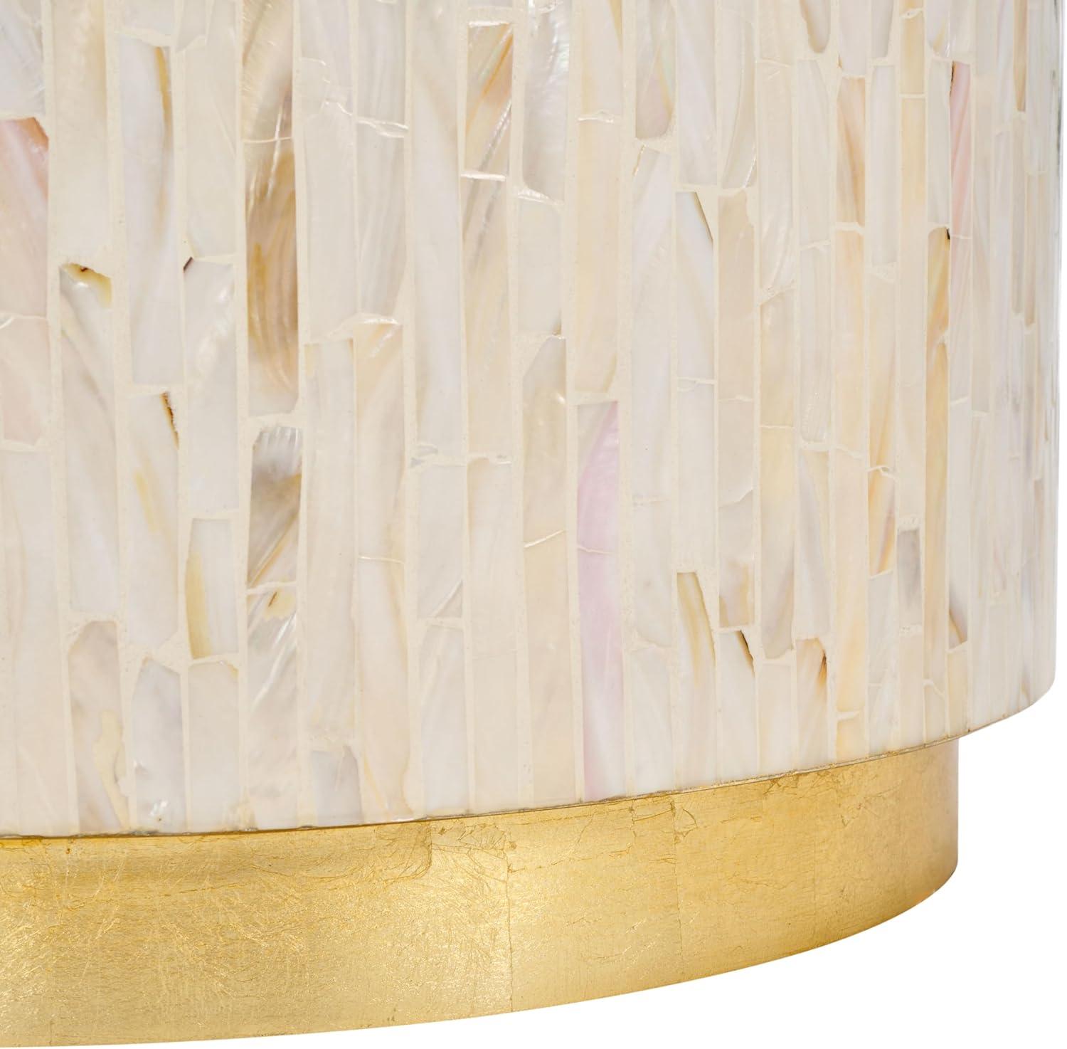image:imageSafavieh Home Collection Perla Mosaic Round Pink Champagne and Gold Side Table