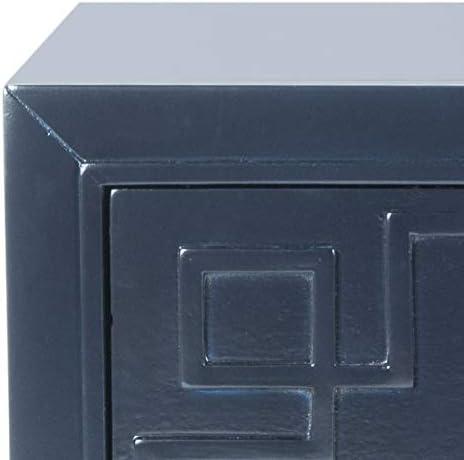image:imageSafavieh Home Collection Raina Grey 3Drawer Greek Key NightstandNavy