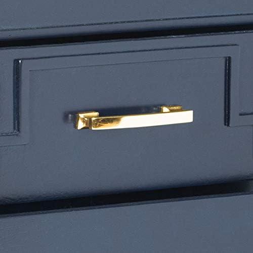 image:imageSafavieh Home Collection Raina Grey 3Drawer Greek Key NightstandNavy