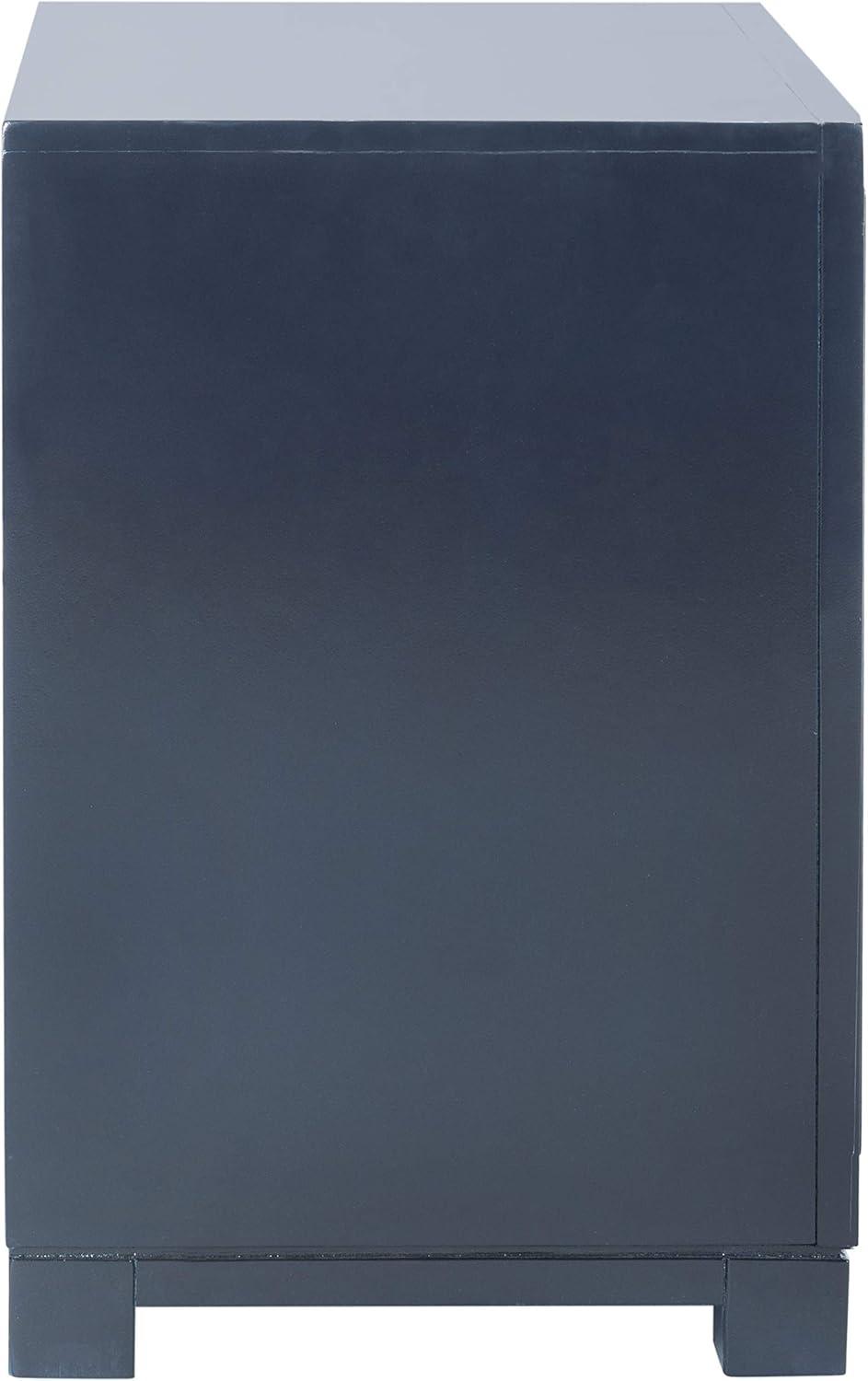 image:imageSafavieh Home Collection Raina Grey 3Drawer Greek Key NightstandNavy