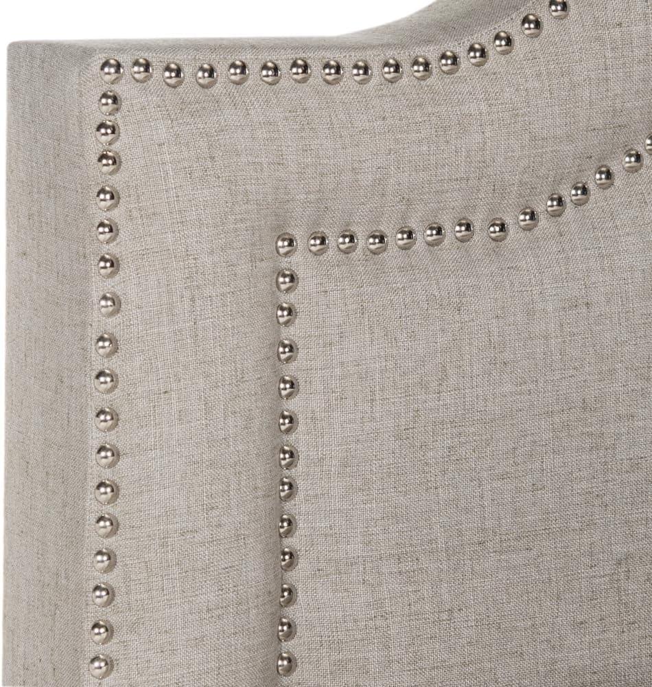 image:imageSafavieh Home Collection Theron Navy Velvet Nickel Nailhead Trim Full BedLight Grey