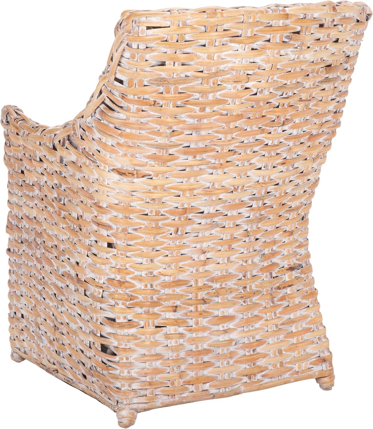 image:imageSafavieh Home Collection Ventura Brown and White Washed Arm ChairWhiteWhite Washed