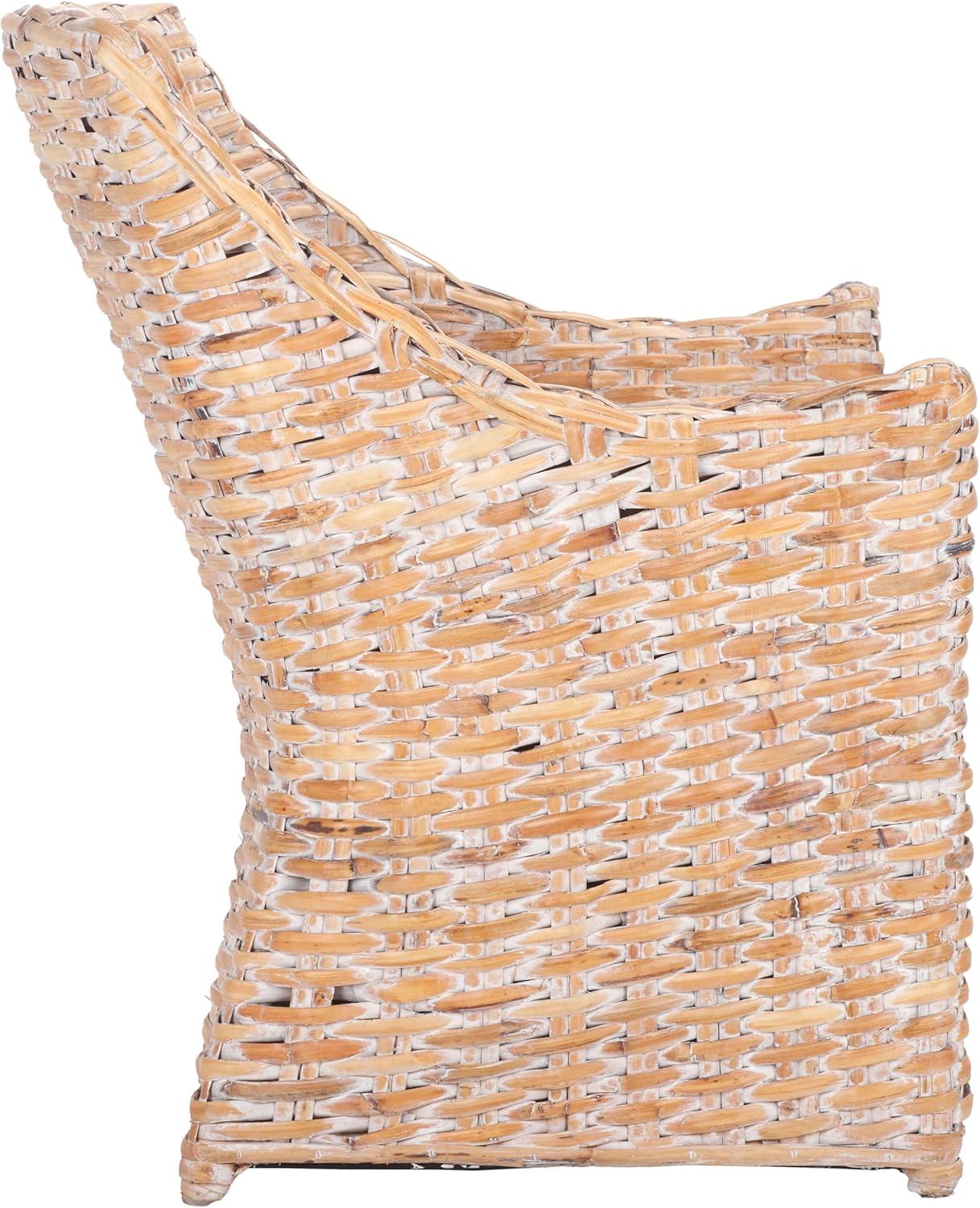 image:imageSafavieh Home Collection Ventura Brown and White Washed Arm ChairWhiteWhite Washed
