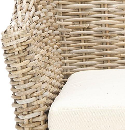 image:imageSafavieh Home Collection Ventura Brown and White Washed Arm Chairwhite