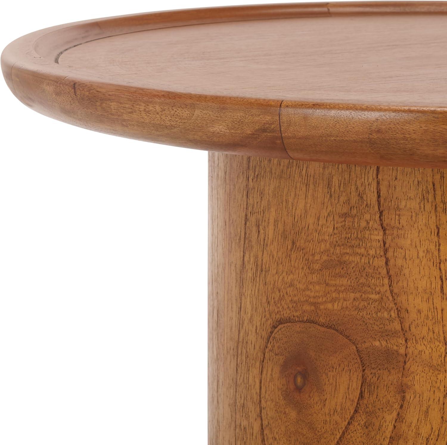 image:imageSafavieh Home Devin Dark Oak Pedestal Round Coffee TableNatural