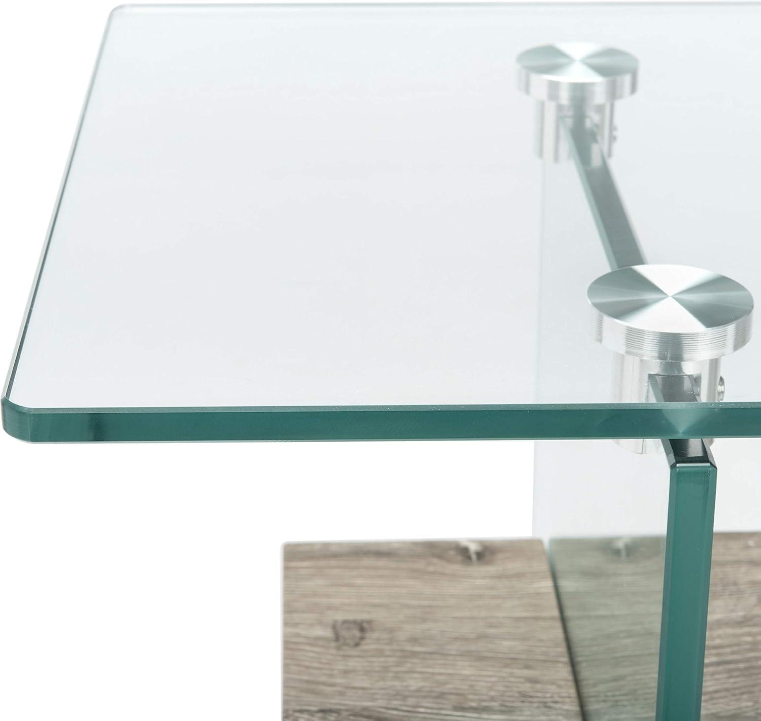 image:imageSafavieh Home Kayley Glass and Natural Brown Console TableGlass Grey Oak