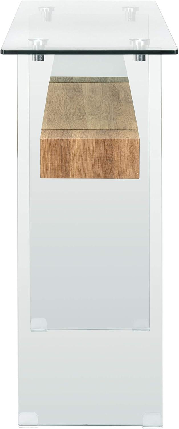 image:imageSafavieh Home Kayley Glass and Natural Brown Console TableGlass Natural Brown