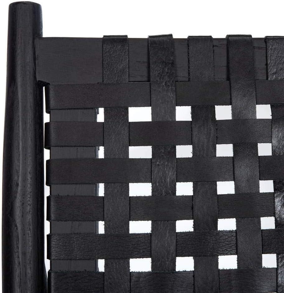 image:imageSafavieh Home Soleil Natural and White Leather Woven Accent ChairBlack Black
