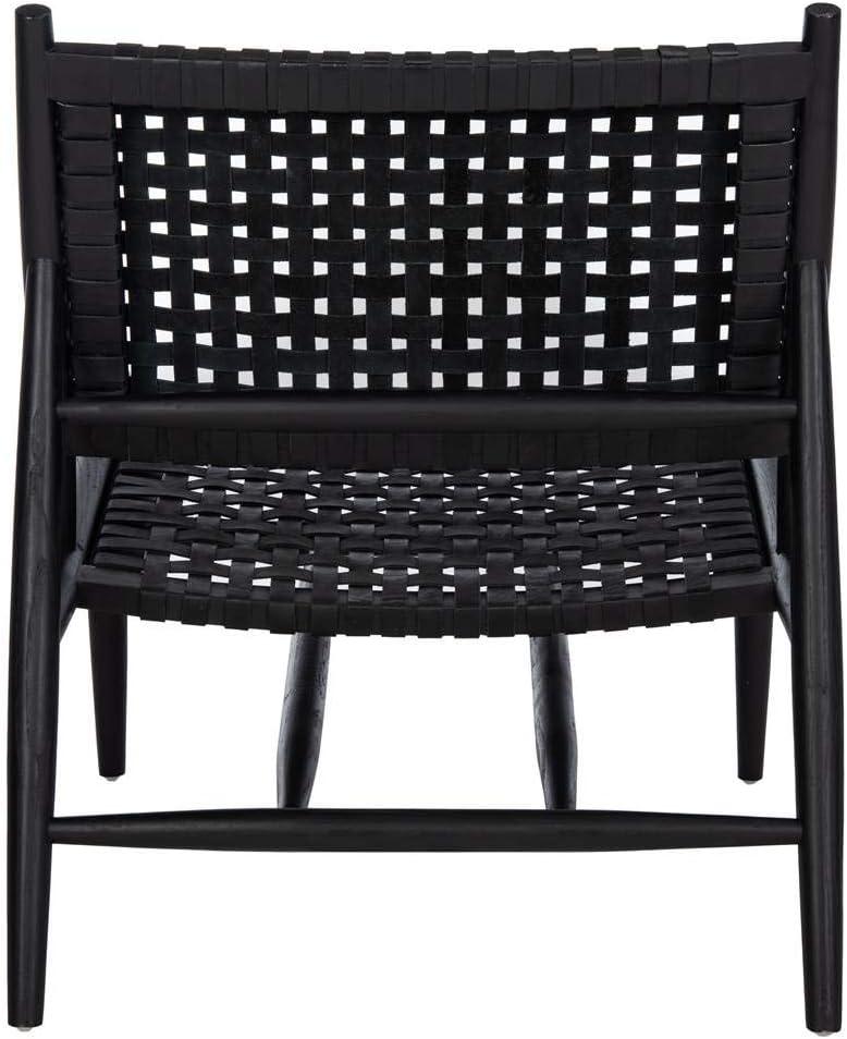 image:imageSafavieh Home Soleil Natural and White Leather Woven Accent ChairBlack Black
